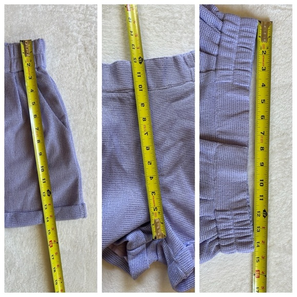 Umgee USA‎ Lilac High Waisted Pleated Dress Shorts, size M, elastic waist - Picture 13 of 13